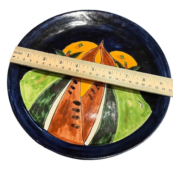 Dolores Hildago Signed Mexican Plates Set of Three Fruit Motif - Picture 13 of 14